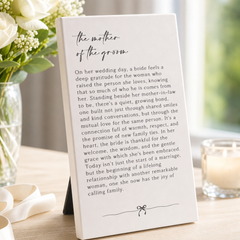 Mother Of The Groom Plaque Gift – Standing Plaque With Sentimental Quote
