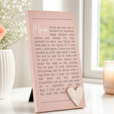 Pink Mum Plaque Gift – Standing Plaque With Sentimental Quote & Raised Heart Nan Photo Frame ukgiftstoreonline