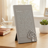 Teacher Plaque Gift – Standing Plaque With Sentimental Quote & Raised Silver Tree Nan Photo Frame ukgiftstoreonline