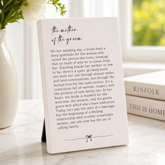 Mother Of The Groom Plaque Gift – Standing Plaque With Sentimental Quote