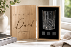 Personalised Whisky Set Stones & Tumbler Glass Engraved Any Sentiment Personalised Whisky Stones ukgiftstoreonline