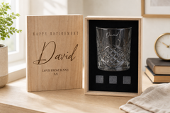 Personalised Whisky Set Stones & Tumbler Glass Engraved Any Sentiment Personalised Whisky Stones ukgiftstoreonline