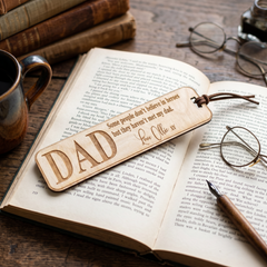Personalised Engraved Dad Gift Wooden Bookmark with Sentiment Personalised Bookmark ukgiftstoreonline