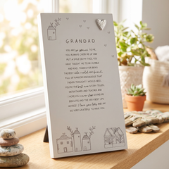 Grandad Plaque Gift – Standing Plaque With Sentimental Quote & Elegant Illustrations Nan Photo Frame ukgiftstoreonline