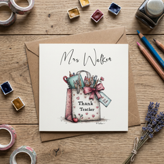 Thank You Teacher Card, Personalised Teacher Card, End of Term Card, Teacher Gift