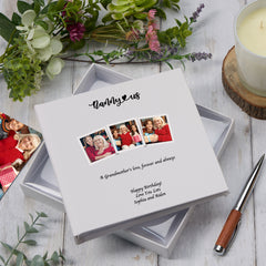 Personalised Any Title White Photo Album Gift With Custom Photos For Dad, Mum, Grandad, Grandma For Any Occasion