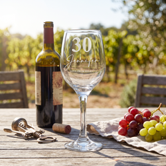 Personalised 30th Birthday Engraved Wine Glass Gift Name & Sentiment Personalised Wine Glasses ukgiftstoreonline