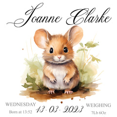 Personalised Baby Keepsake Box Memories Gift With Woodland Mouse