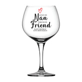 Personalised Nan Birthday Gin Cocktail Drink Glass Any Occasion