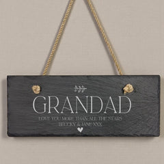 Personalised Hanging Slate Sign Gift For Grandad Birthdays Christmas Etc. Personalised Gifts ukgiftstoreonline