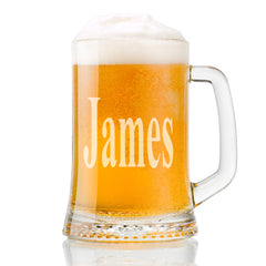 Personalised Name Bold Type Font Birthday Beer Tankard Glass Gift For Him