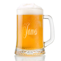 Personalised Name Vintage Font Birthday Beer Tankard Glass Gift For Him