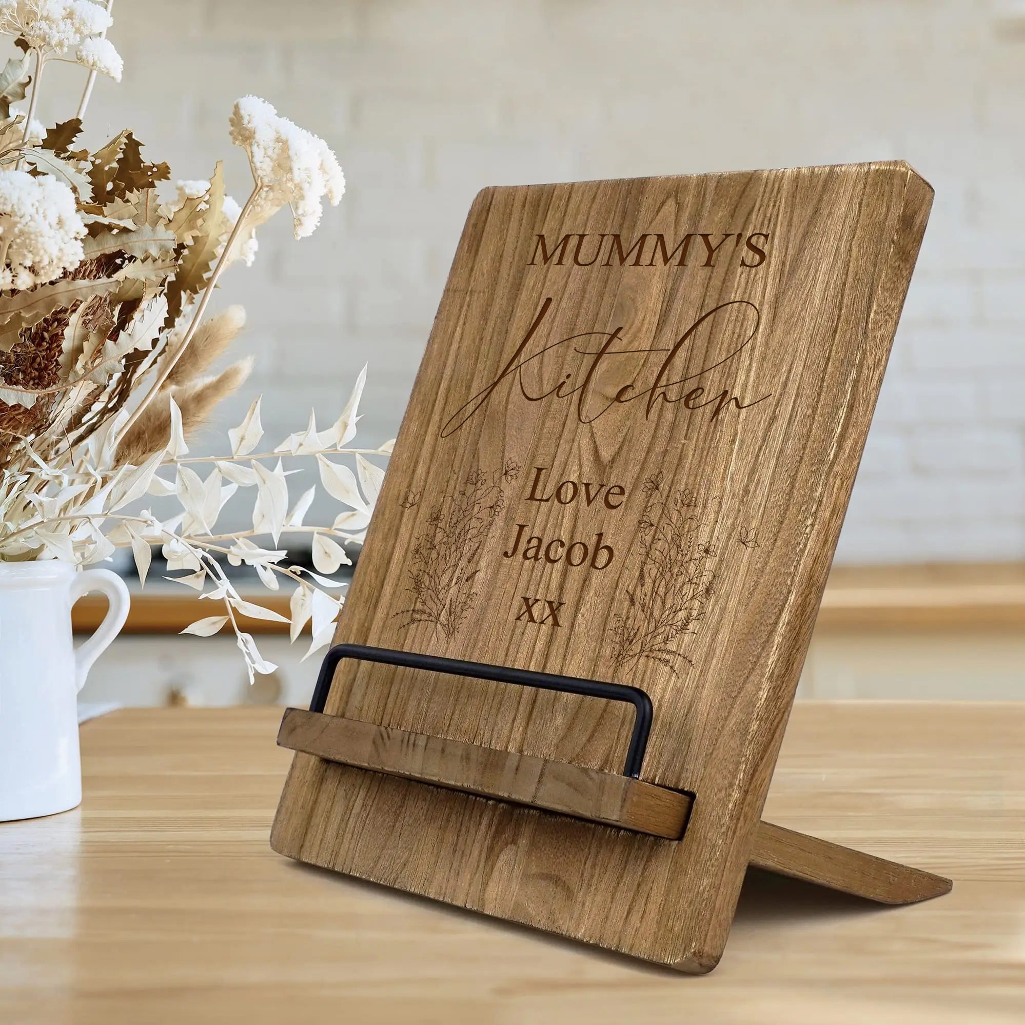 Personalised Mummy Recipe Book Or Tablet Stand For Kitchen Gift Photo Frame ukgiftstoreonline