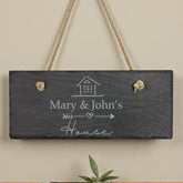 Personalised House Names Hanging Stone Slate Plaque New Home Gift