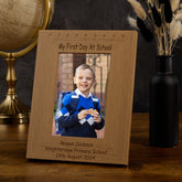 Personalised Engraved My First Day Of School Wooden Photo Frame Keepsake
