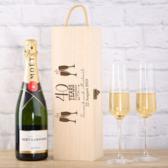 Personalised 40th Anniversary Champagne or Wine Bottle Holder Gift