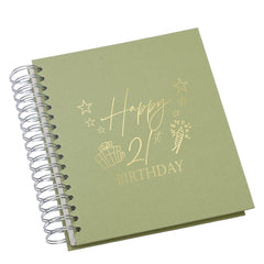 Wholesale Trade Pack of 5 Large 21st Birthday Photo Album Memory Keepsake Gift With Presents Multiple Colours Photo Album ukgiftstoreonline Olive 4x6 Inch Album