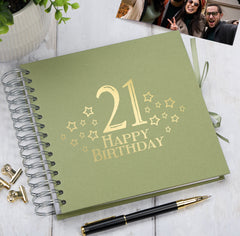 21st Birthday Memory Scrapbook Album With Star Design Various Colours Available