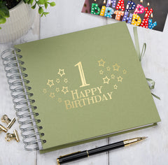 1st Birthday Memory Scrapbook Album With Star Design Various Colours Available