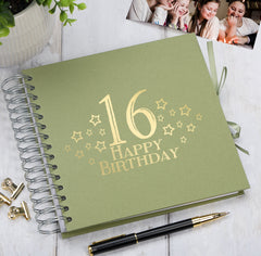 16th Birthday Memory Scrapbook Album With Star Design Various Colours Available