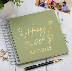 60th Birthday Memory Scrapbook Album With Present Design Various Colours Available