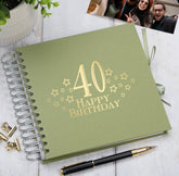 40th Birthday Memory Scrapbook Album With Star Design Various Colours Available