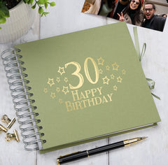 30th Birthday Memory Scrapbook Album With Star Design Various Colours Available