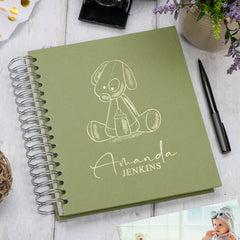 Personalised Large Baby Photo Album Memory Keepsake With Dog Photo Album ukgiftstoreonline Olive 4x6 Inch Album
