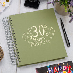 30th Birthday Memory Photo Album Star Design With Various Colours Photo Album ukgiftstoreonline Olive 4x6 Inch Album