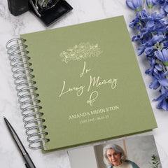 Persoanlised In Loving Memory Remembrance Photo Album With Various Colours