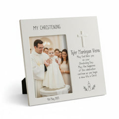 Personalised Christening Photo Frame Gift With Name and Date Photo Frame ukgiftstoreonline