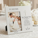 Personalised Christening Photo Frame Gift With Name and Date Photo Frame ukgiftstoreonline