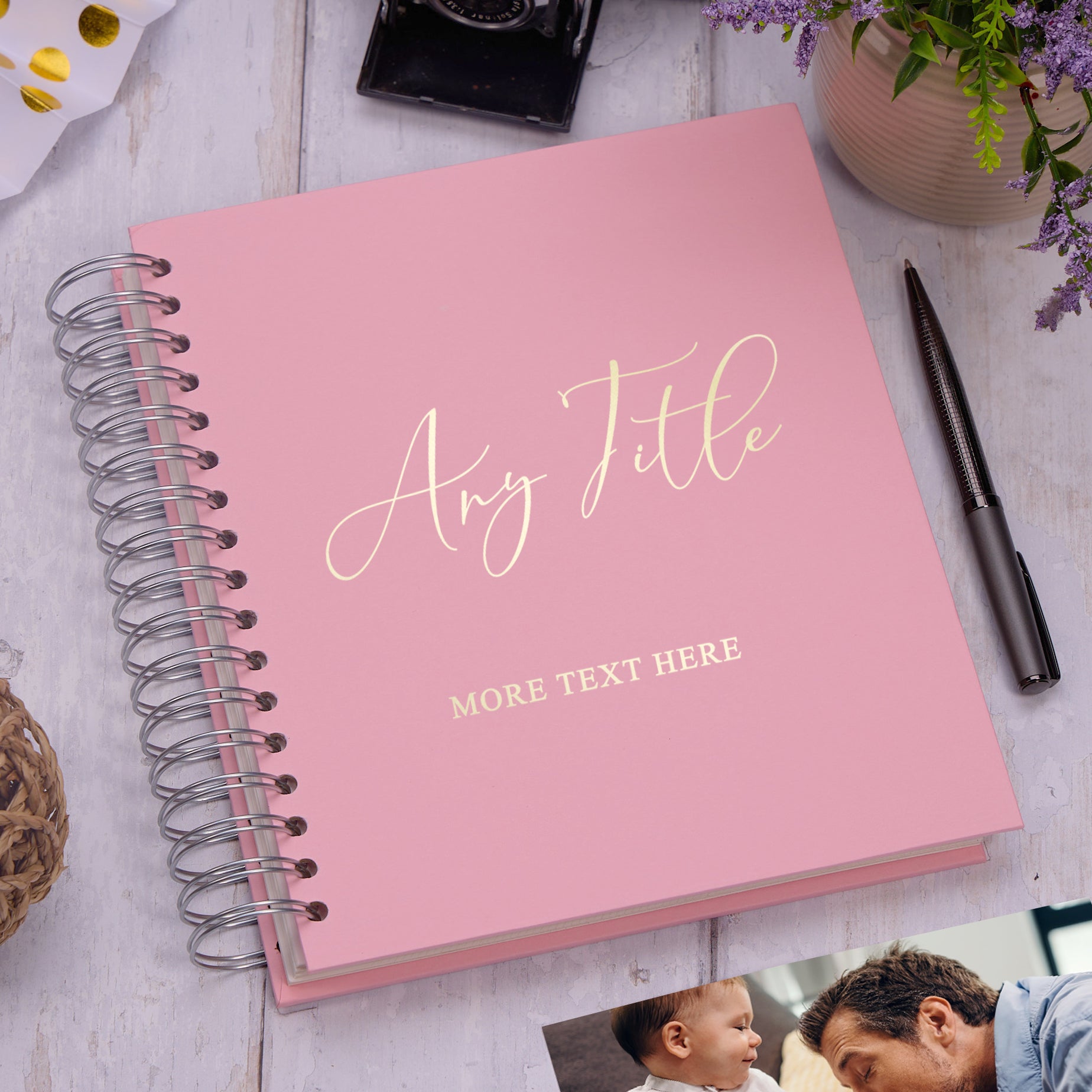 Personalised Large Photo Album With Any Title and Sentiment Multiple Colours Photo Album ukgiftstoreonline Pink 4x6 Inch Album