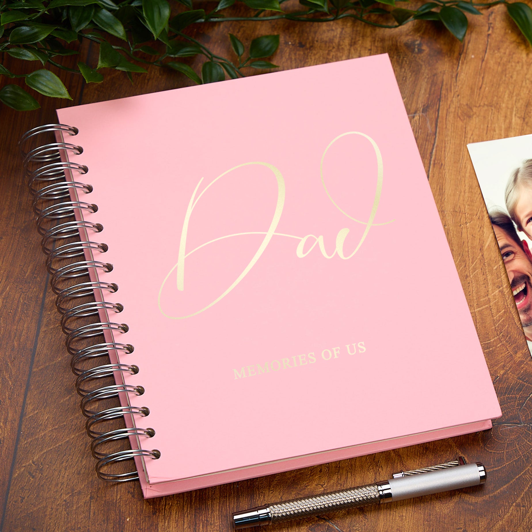 Personalised Large Dad Photo Album With Sentiment Multiple Colours Photo Album ukgiftstoreonline Pink 4x6 Inch Album