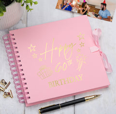 60th Birthday Memory Scrapbook Album With Present Design Various Colours Available