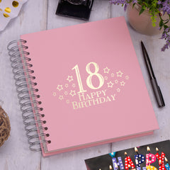 18th Birthday Memory Photo Album Star Design With Various Colours