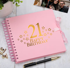 21st Birthday Memory Scrapbook Album With Star Design Various Colours Available