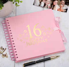 16th Birthday Memory Scrapbook Album With Star Design Various Colours Available