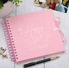 80th Birthday Memory Scrapbook Album With Present Design Various Colours Available