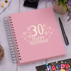 30th Birthday Memory Photo Album Star Design With Various Colours Photo Album ukgiftstoreonline Pink 4x6 Inch Album