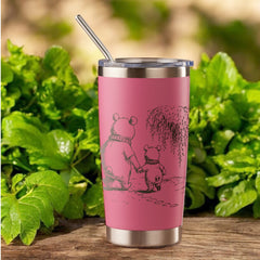Personalised Teacher Gift Engraved Thermal Travel Mug With Bears and Sentiment