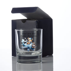 Personalised Plain Awesome Dad Whiskey Glass Gift Boxed