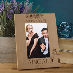 Personalised Wooden Engraved Photo Frames Prom Night Girl Multiple Sizes