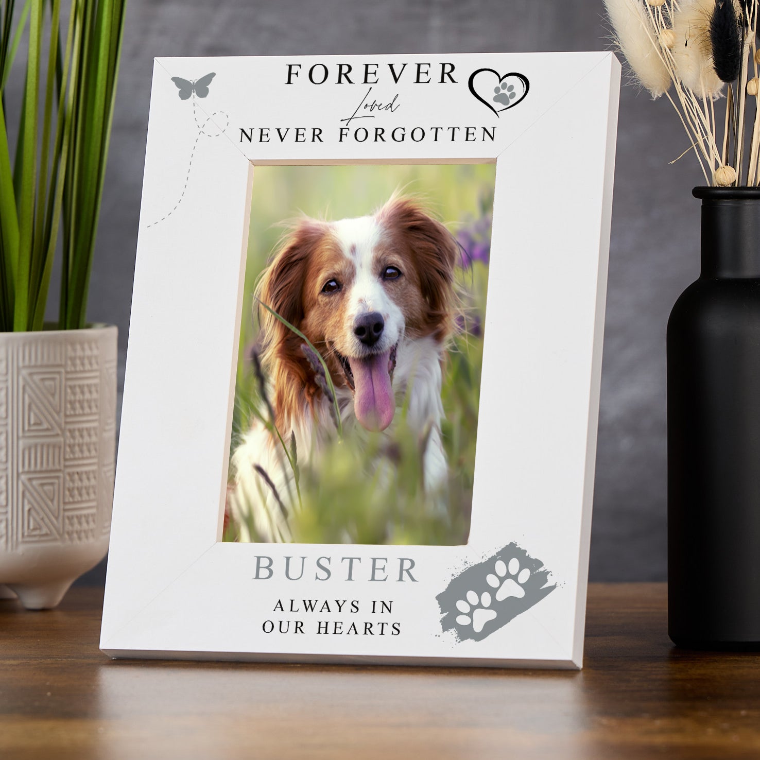 Personalised Pet Loss Memorial Photo Frame Forever Loved Never Forgotten Photo Frame ukgiftstoreonline Portrait