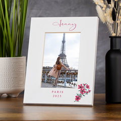 Personalised Wooden White Photo Frame with Custom Wording, Wedding, Anniversary, Birthday any occasion Gift For Her