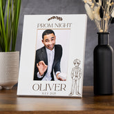 Personalised White Wooden Engraved Photo Frames Prom Night Boy