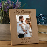 Personalised Wooden Photo 4 x 6 Frame Custom Engraved Any Message