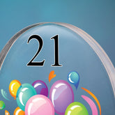 Personalised 21st Birthday Balloon Heart Block In Gift Box