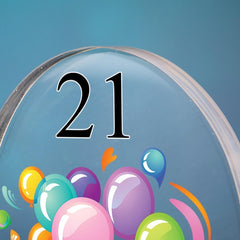 Personalised 21st Birthday Balloon Heart Block In Gift Box