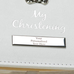 Personalised Suede Christening Photo Picture Album With 3D Teddy Emblem
